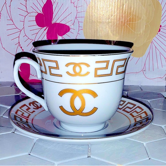 Chanel Embroidered Tea Cup And Saucer ☕️ - Picture 10 of 15
